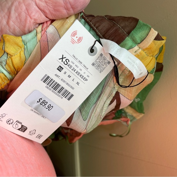 NEW WITH TAGS ZARA RAMIE FLORAL‎ WIDE LEG PANTS - Picture 8 of 8